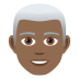 👨🏾‍🦳 man: medium-dark skin tone, white hair display on JoyPixels